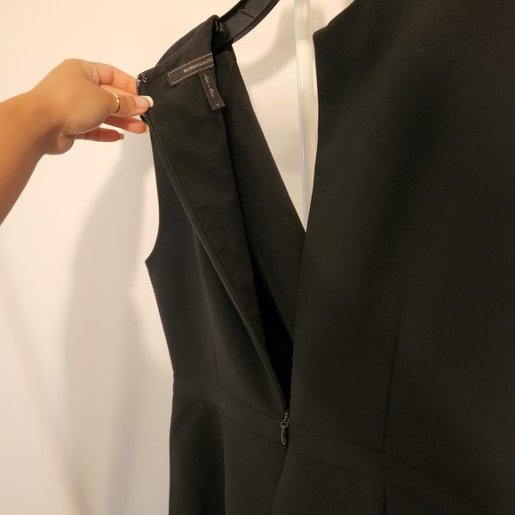 BCBGMaxAzria | Nikki Dress, Black Zippered Asymmetrical Peplum Dress, Sz 12 - Picture 16 of 16